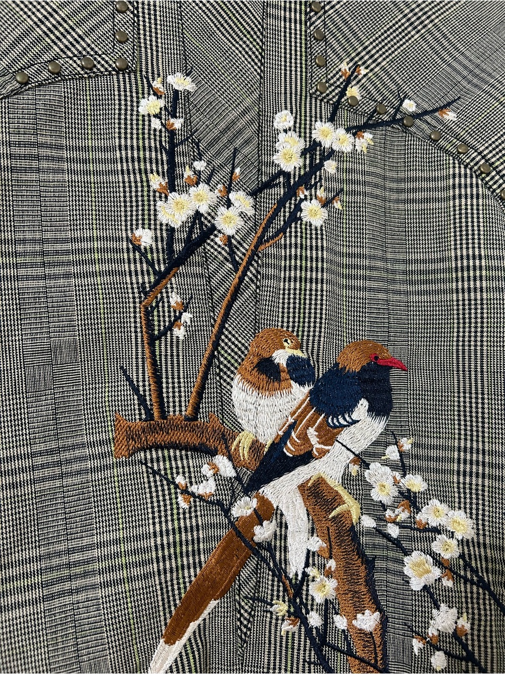 Johnny Was Workshop Plaid Embroidered Blazer - Picture 11 of 14